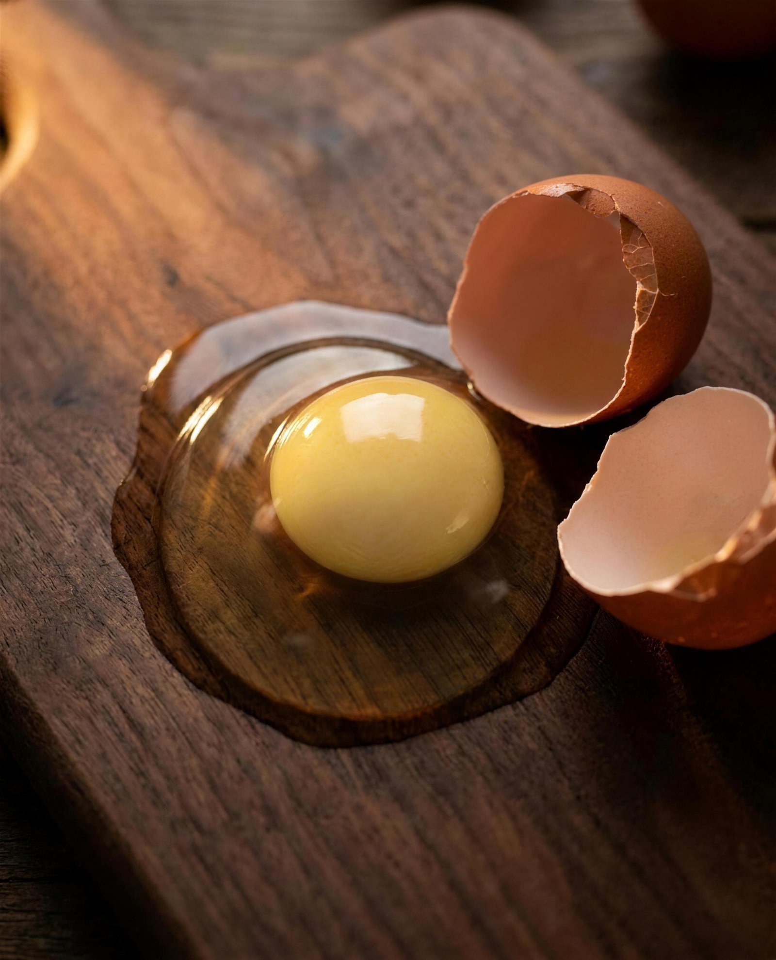 Huevo de gallina enjaulada, yema pálida